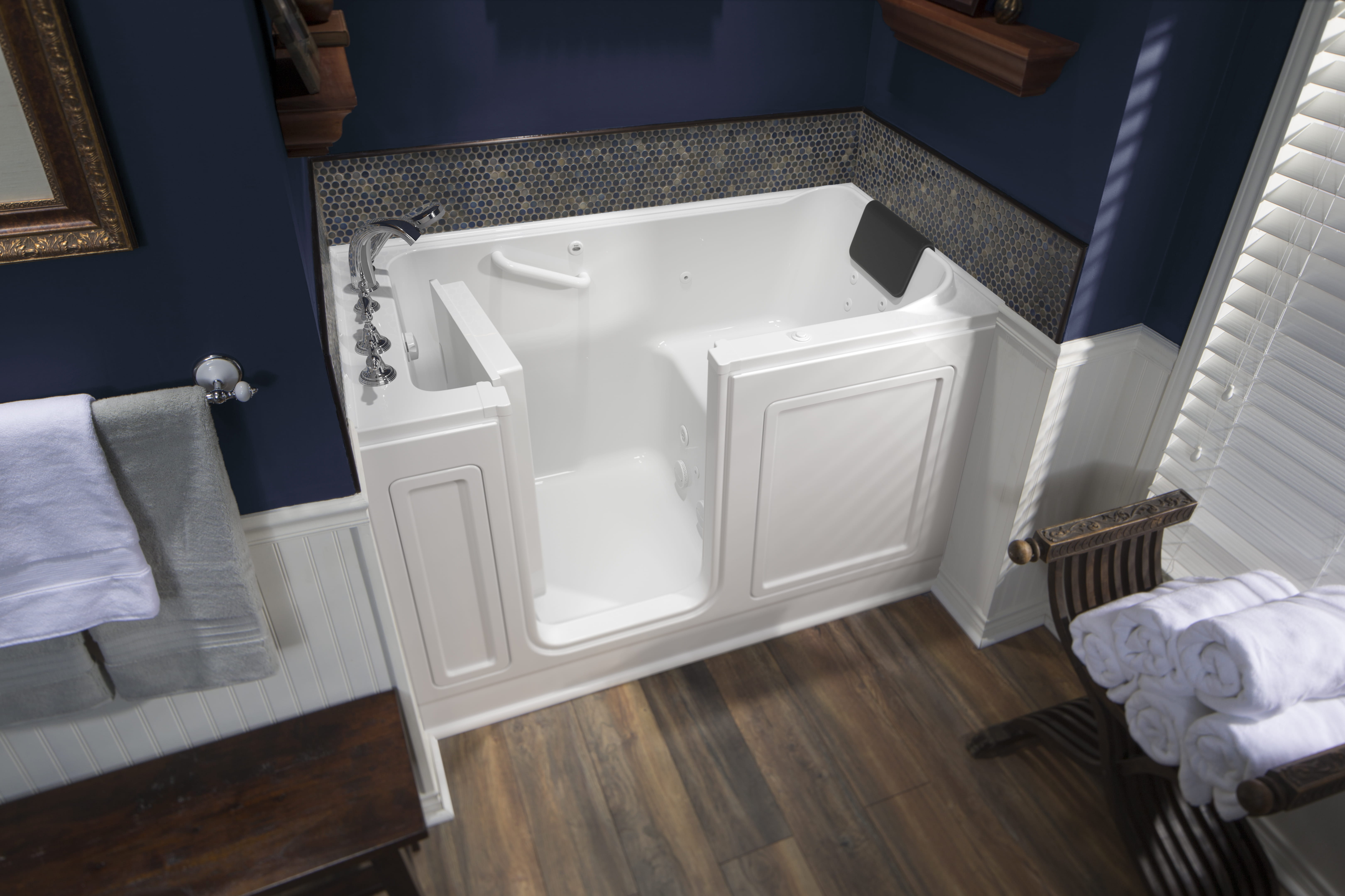 Acrylic Luxury Series 32 x 60 -Inch Walk-in Tub With Whirlpool System - Left-Hand Drain With Faucet